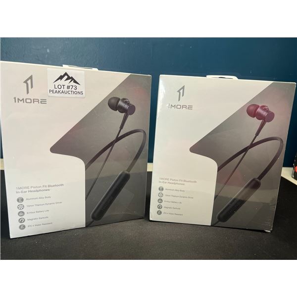Lot of 2 1More Piston Fit Bluetooth In-Ear Wireless Sport Headphones (Wrap Around Neck Style)