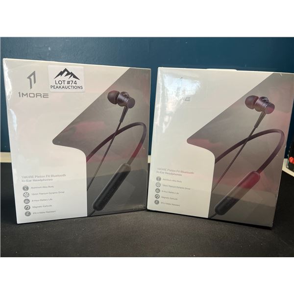 Lot of 2 1More Piston Fit Bluetooth In-Ear Wireless Sport Headphones (Wrap Around Neck Style)