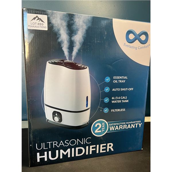 Lot of 1 Everlasting Comfort Ultrasonic Humidifier - Large 6L Tank & Filtereless Design