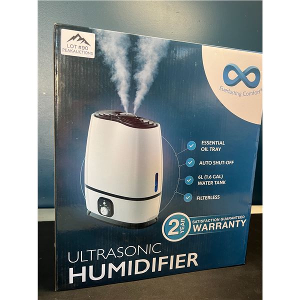 Lot of 1 Everlasting Comfort Ultrasonic Humidifier - Large 6L Tank & Filtereless Design