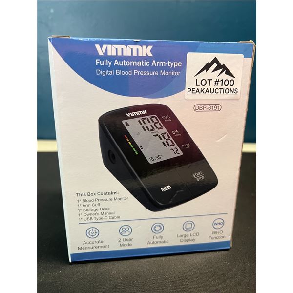 Lot of 1 Fully Automatic Arm-Type Digital Blood Pressure Monitor