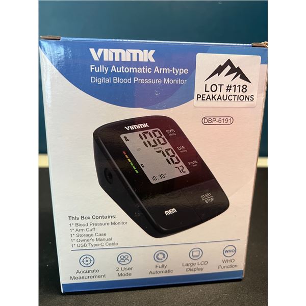 Lot of 1 Fully Automatic Arm-Type Digital Blood Pressure Monitor