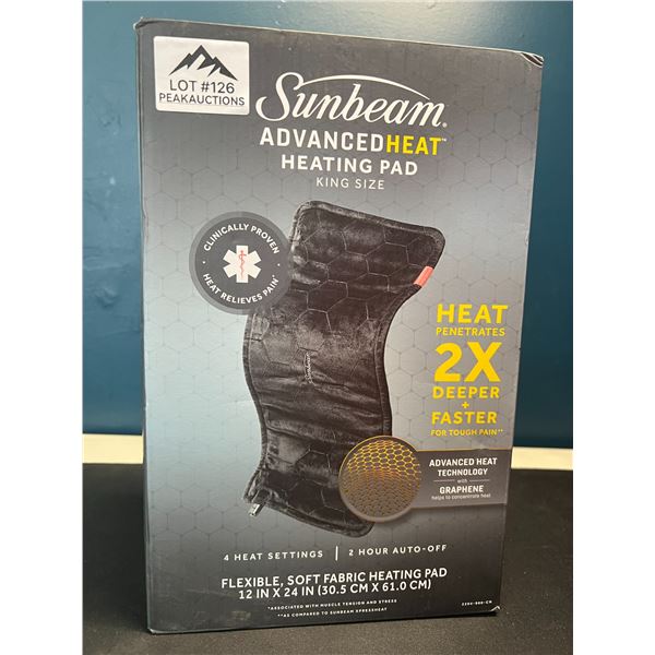 Lot of 1 Sunbeam Advanced Heat King Size Heating Pad - Brand New!