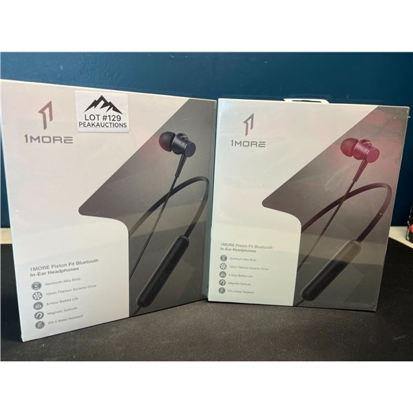 Lot of 2 1More Piston Fit Bluetooth In-Ear Wireless Sport Headphones (Wrap Around Neck Style)