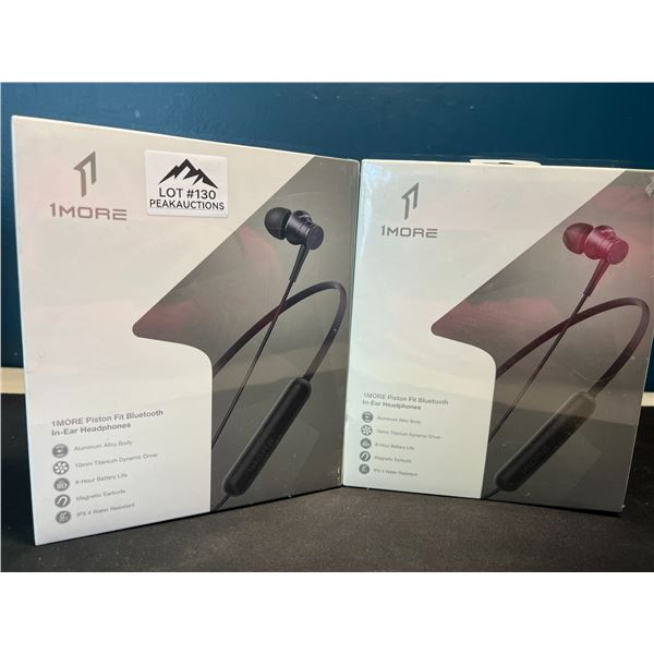 Lot of 2 1More Piston Fit Bluetooth In-Ear Wireless Sport Headphones (Wrap Around Neck Style)