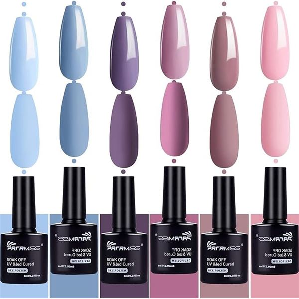 Lot of 2 Sets of Gel Nail Polishes - 6 Polishes/Colours Per Box!