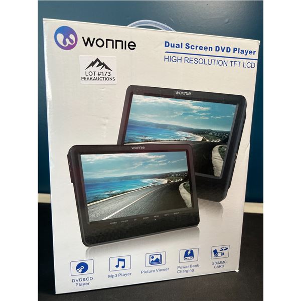Lot of 1 Wonnie 10-Inch Dual Screen DVD Player for Vehicles - BRAND NEW!