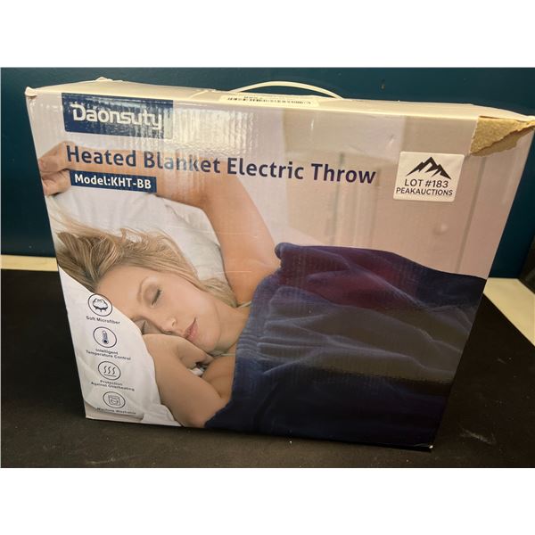 Lot of 1 Heated Electric Throw Blanket - Blue