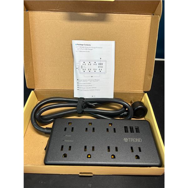 Lot of 1 Trond Prime Power Bar/Surge Protector w/ Multiple Outlets & USB Ports