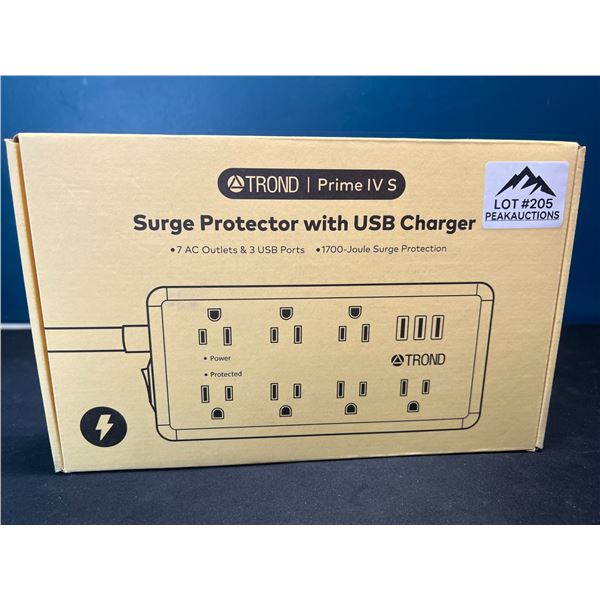Lot of 1 Trond Prime Power Bar/Surge Protector w/ Multiple Outlets & USB Ports