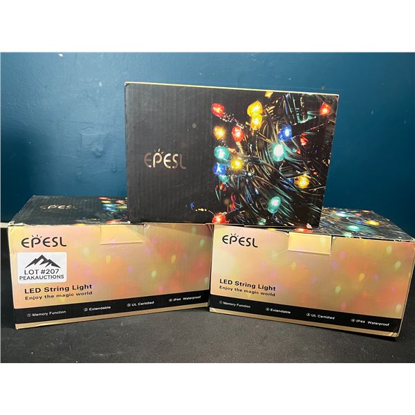 Lot of 3 Boxes of LED Christmas Icicle String Lights