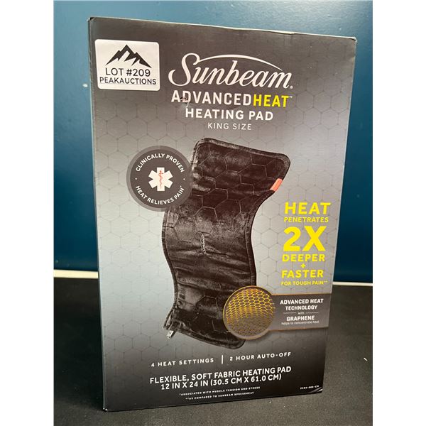 Lot of 1 Sunbeam Advanced Heat King Size Heating Pad - Brand New!