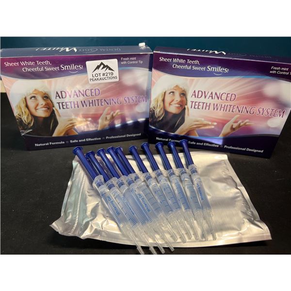 Lot of 2 Boxes of Advanced Teeth Whitening Gels - 10 Tubes per Box