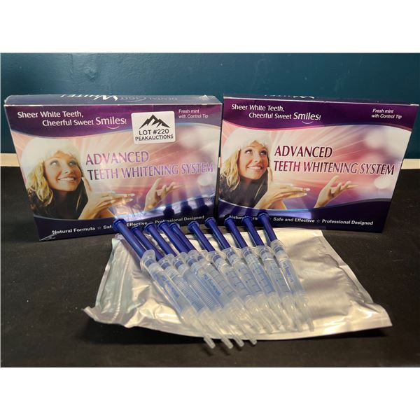 Lot of 2 Boxes of Advanced Teeth Whitening Gels - 10 Tubes per Box