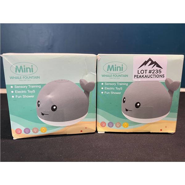 Lot of 2 Whale Fountain Sensory Bath Toys