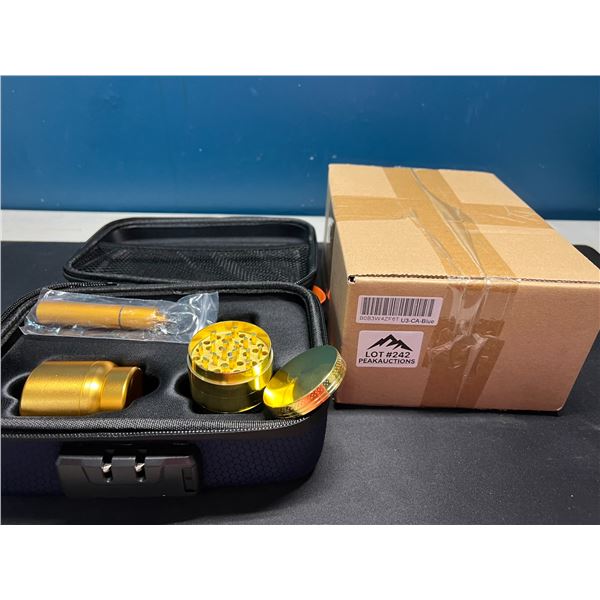 Lot of 2 Smellproof/Locked "Stash" Boxes w/ Assorted Herb Accessories (Grinder, Stash Jar, etc.)