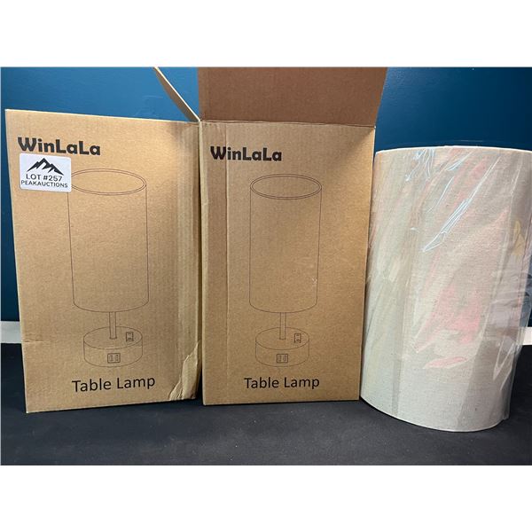 Lot of 2 Table Lamps/Bedside Lamps w/ USB Charging Bases!