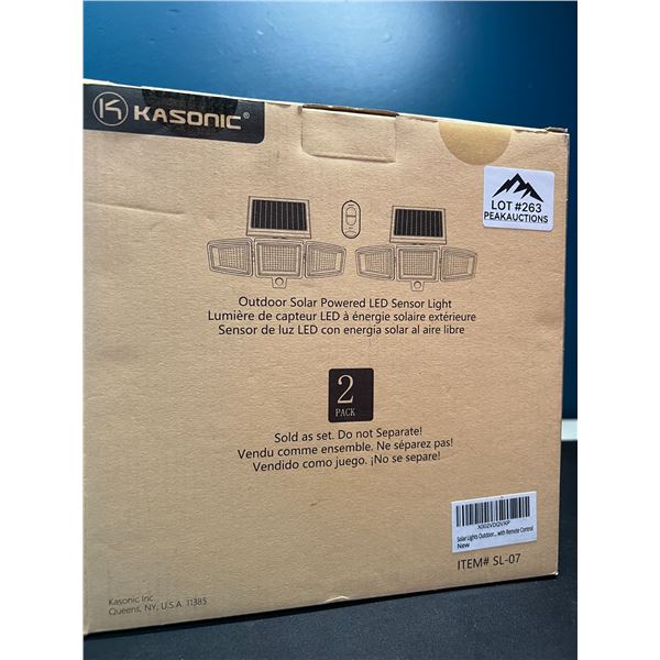 Lot of Kasonic Outdoor Solar Powered LED Motion Sensor Lights - 2pack/2 lights in box