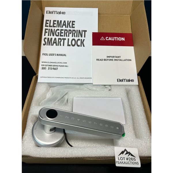 Lot of 1 Elemake Fingerprint Smart Home Lock
