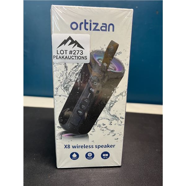 Lot of 1 Ortizan X8 Wireless Waterproof Bluetooth Speaker