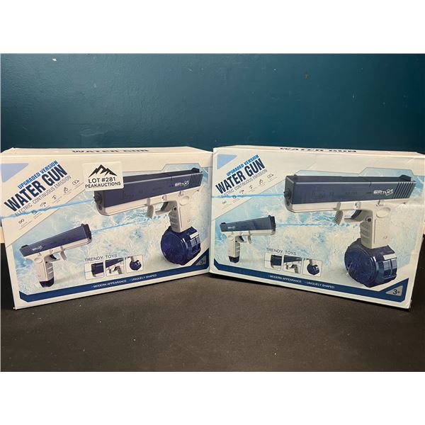 Lot of 2 Electric/Rechargeable Water Guns -  Automatic Water Guns - Blue