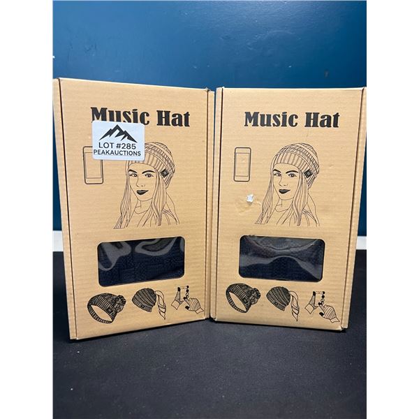 Lot of 2 Music Beanie Hats/Toques - Plays Music via Blutooth!