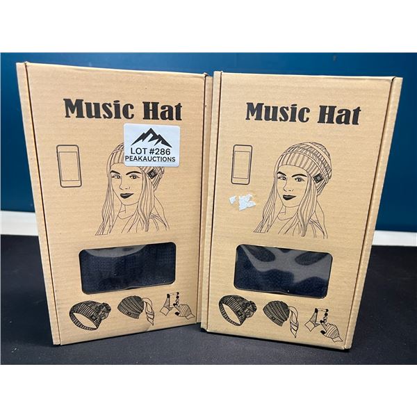 Lot of 2 Music Beanie Hats/Toques - Plays Music via Blutooth!