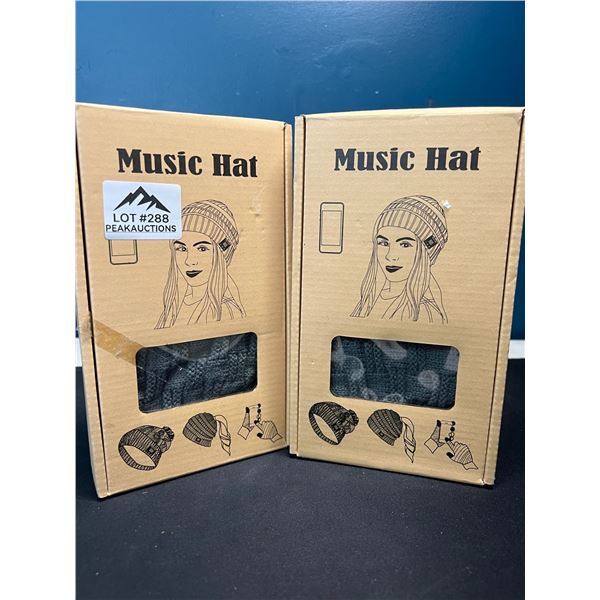 Lot of 2 Music Beanie Hats/Toques - Plays Music via Blutooth!