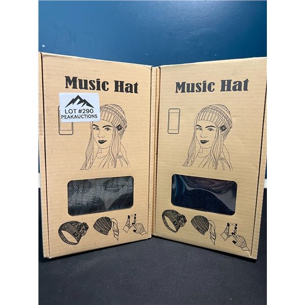 Lot of 2 Music Beanie Hats/Toques - Plays Music via Blutooth!