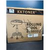 Image 2 : Lot of 1 KKToner Round Rolling Swivel Stool w/ Leather Seat - Brand New in Box!