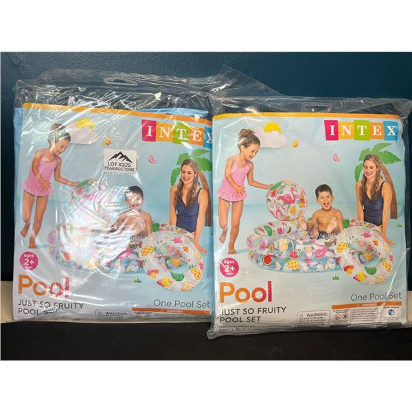 Lot of 2 Intex "Just So Fruity" Inflatable Pool Sets - Includes Kiddie Pool, Swim Ring, & Ball