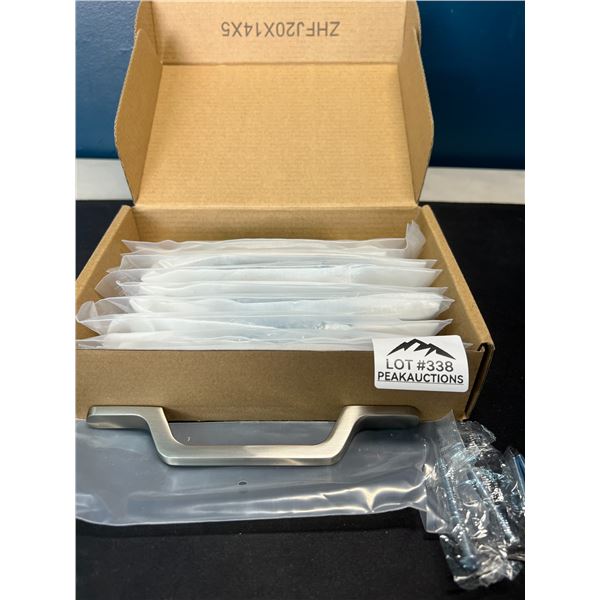 Lot of 1 Box of Drawer/Cabinet Door Handles - Silver - 10pcs in box