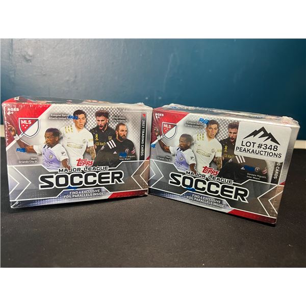 Lot of 2 Topps 2021 Major League Soccer Trading Card Blaster Boxes - 8 Packs per box