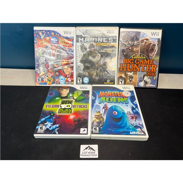Lot of 5 Assorted Wii Games
