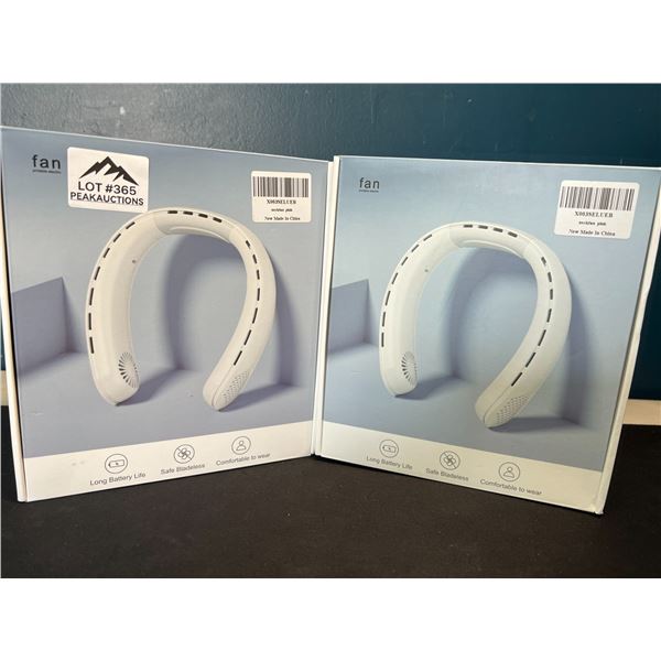 Lot of 2 Wearable Rechargeable Neck Cooling Fans