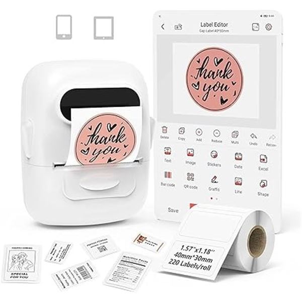 Lot of 1 Marklife P12 Bluetooth Wireless Label Maker - Brand New Sealed!