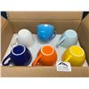 Image 2 : Lot of 1 Box of Porcelain Colorful Tea Cups - 6PCS/Colours