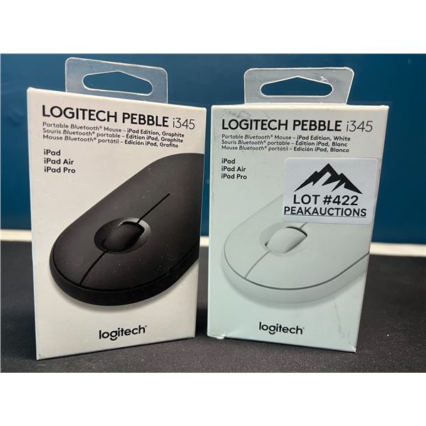 Lot of 2 Logitech Pebble i345 Portable Bluetooth Mouse