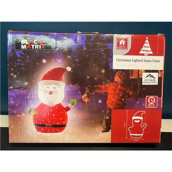 Lot of 1 Inflatable Christmas Light-Up Santa Lawn Decoration - 27inches Tall