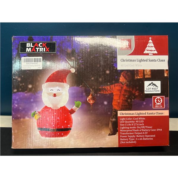 Lot of 1 Inflatable Christmas Light-Up Santa Lawn Decoration - 27inches Tall