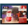 Image 1 : Lot of 1 Inflatable Christmas Light-Up Santa Lawn Decoration - 27inches Tall