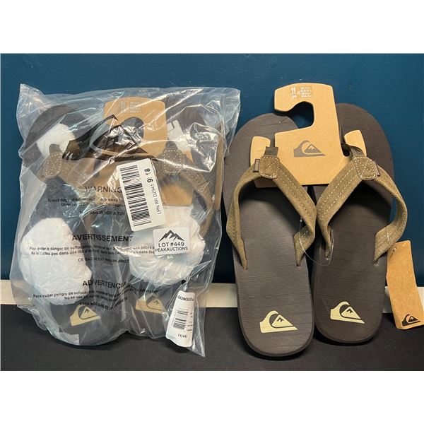 Lot of 2 Pairs of QuikSilver Mens Sandals - Size 11