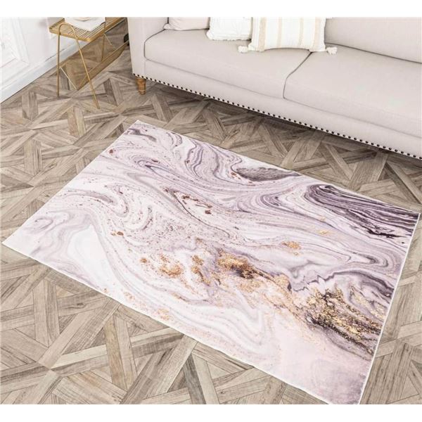 Lot of 1 Large Non-Slip Area Rug - 4FT x 6FT