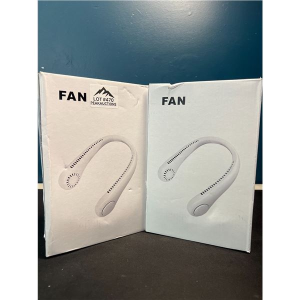 Lot of 2 Wearable Rechargeable Neck Cooling Fans
