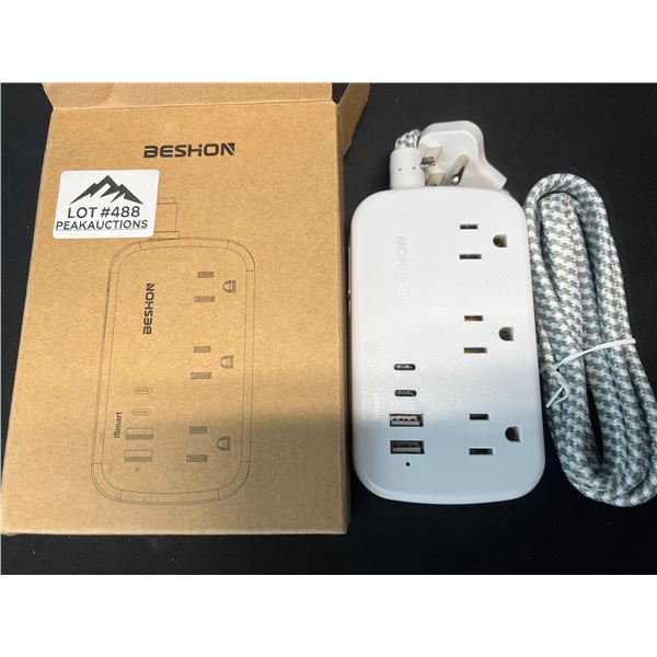 Lot of 1 Multi-Outlet Power Bar/Surge Protector w/ USB & USB-C Charging Ports