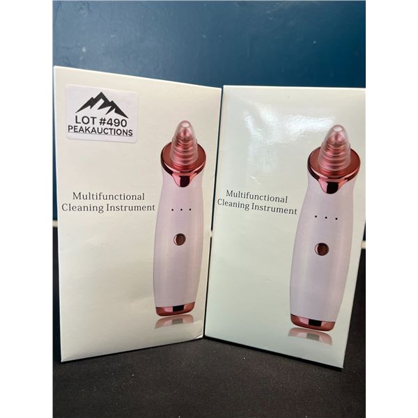 Lot of 2 MultiFunction Electric Blackhead Extracting/Skin Cleaning Tools