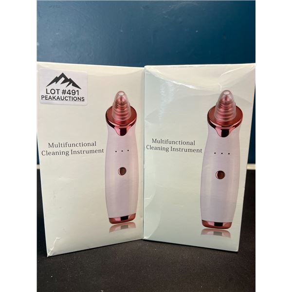 Lot of 2 MultiFunction Electric Blackhead Extracting/Skin Cleaning Tools