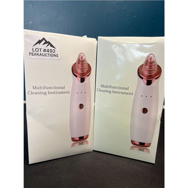 Lot of 2 MultiFunction Electric Blackhead Extracting/Skin Cleaning Tools