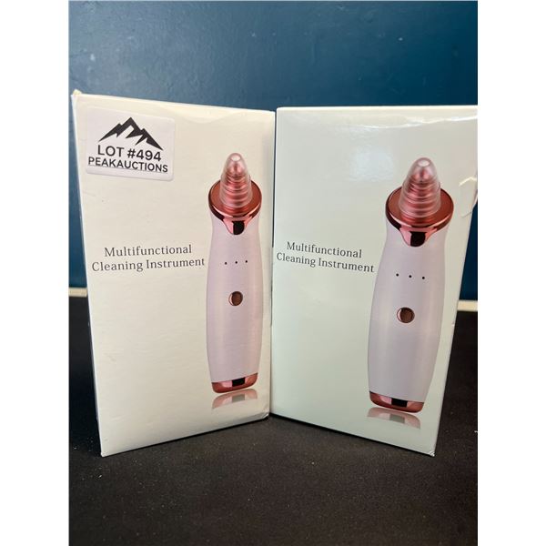 Lot of 2 MultiFunction Electric Blackhead Extracting/Skin Cleaning Tools