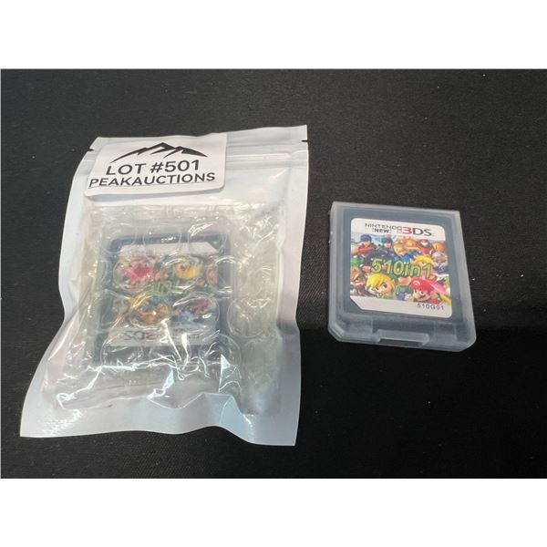 Lot of 2 Nintendo 3DS 510in1 Game Cartridges - Play Mario, Zelda, Pokemon, etc.!